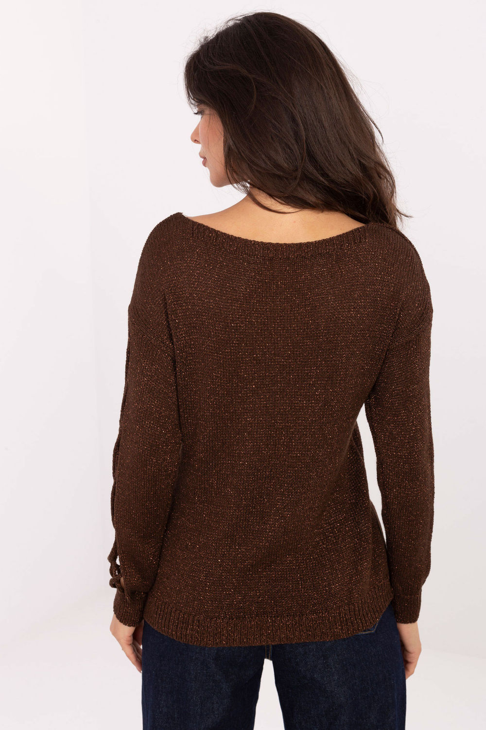 Sweter Damski Model MI-SW-1606.96 Dark Brown - Italy Moda - obrazek 3