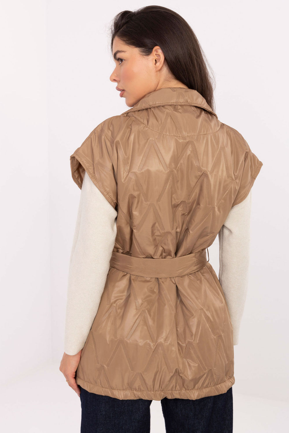 Kamizelka Model IT-KZ-FL9603.87 Camel - Rue Paris - obrazek 3