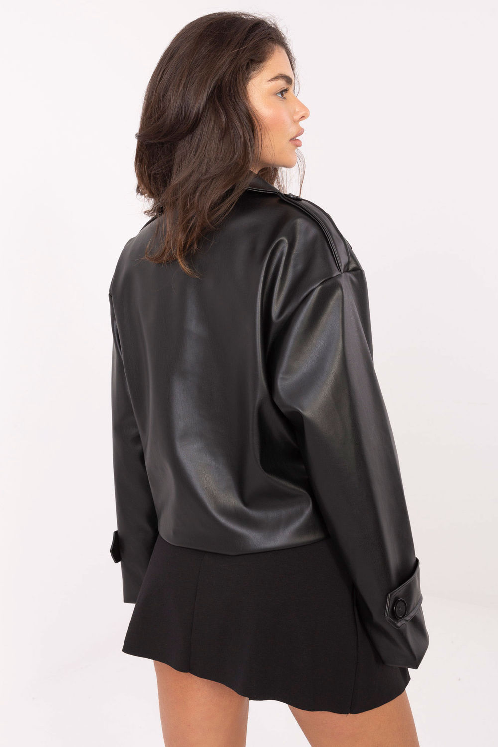 Płaszcz Damski Model IT-KR-FL9558.60 Black - Rue Paris - obrazek 3
