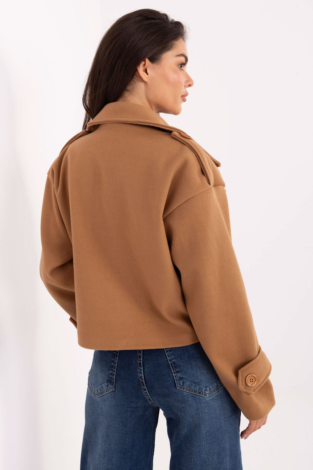 Płaszcz Damski Model IT-KR-A9558.62 Camel - Rue Paris - obrazek 3