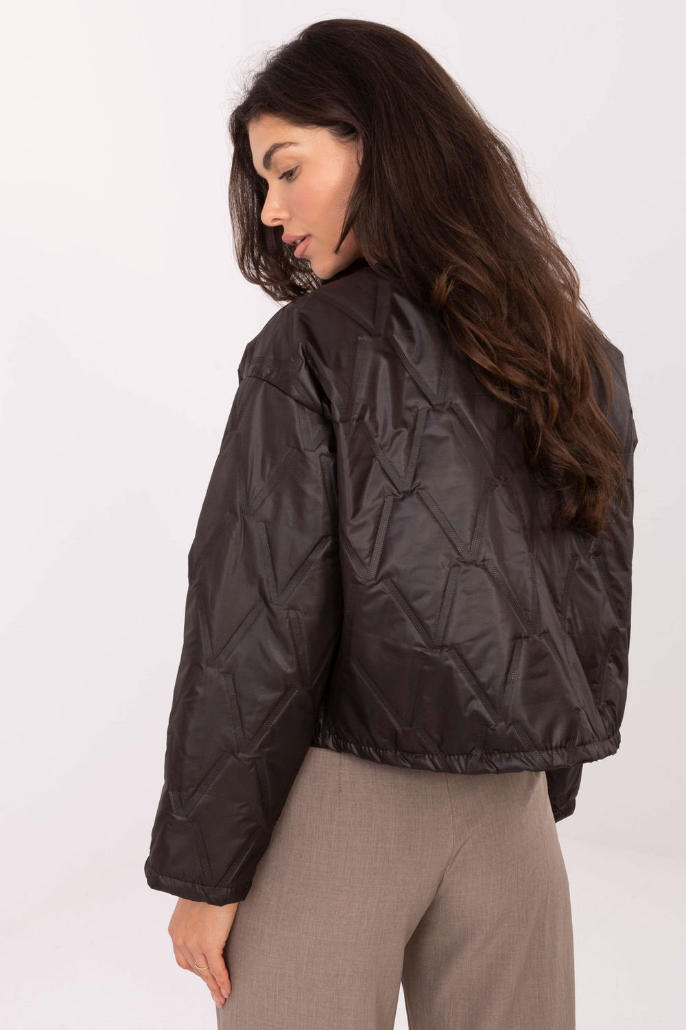 Kurtka Damska Model IT-KR-FL8357.82 Dark Brown - Rue Paris - obrazek 3