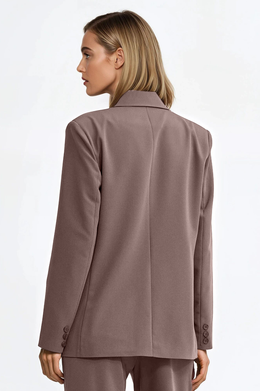 Marynarka oversize dwurzędowa Z88 Mocca - Nife - obrazek 3