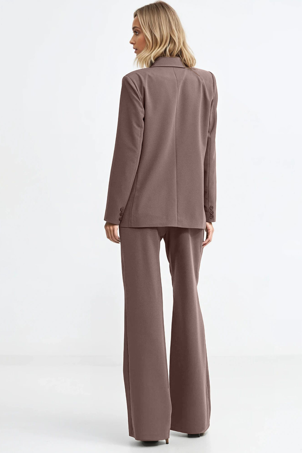 Marynarka oversize dwurzędowa Z88 Mocca - Nife - obrazek 4