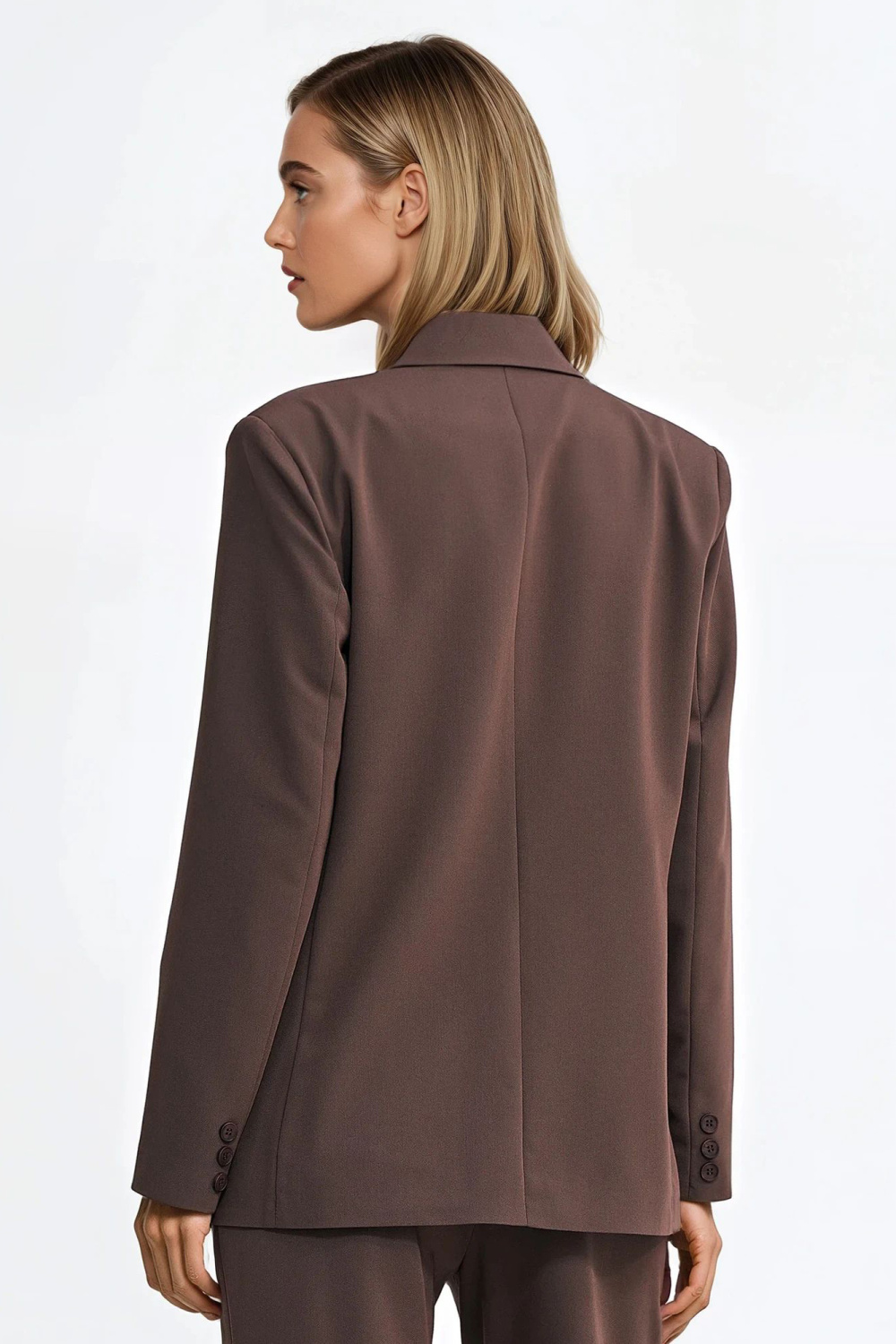 Marynarka oversize dwurzędowa Z88 Brown - Nife - obrazek 3
