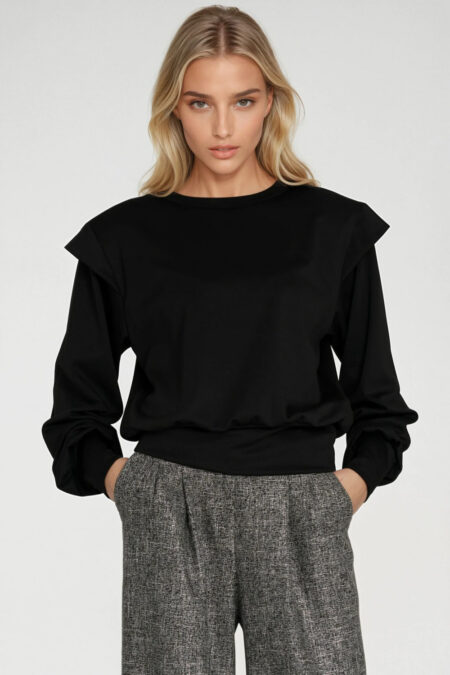 Bluza z wysokimi ściągaczami BL10 Black - Nife