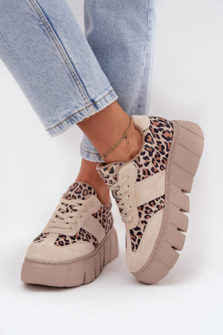 Buty Sportowe Model Vinceza 66841 Panterka Beige - Step in style