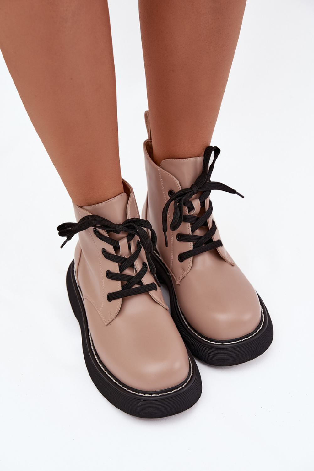 Botki Model Harmine LQ-26 Dark Beige - Step in style - obrazek 3
