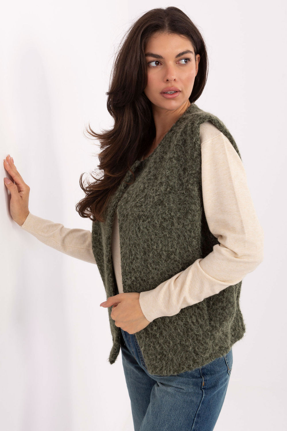 Kamizelka Model IT-KZ-FL9622.29P Khaki - Rue Paris - obrazek 2