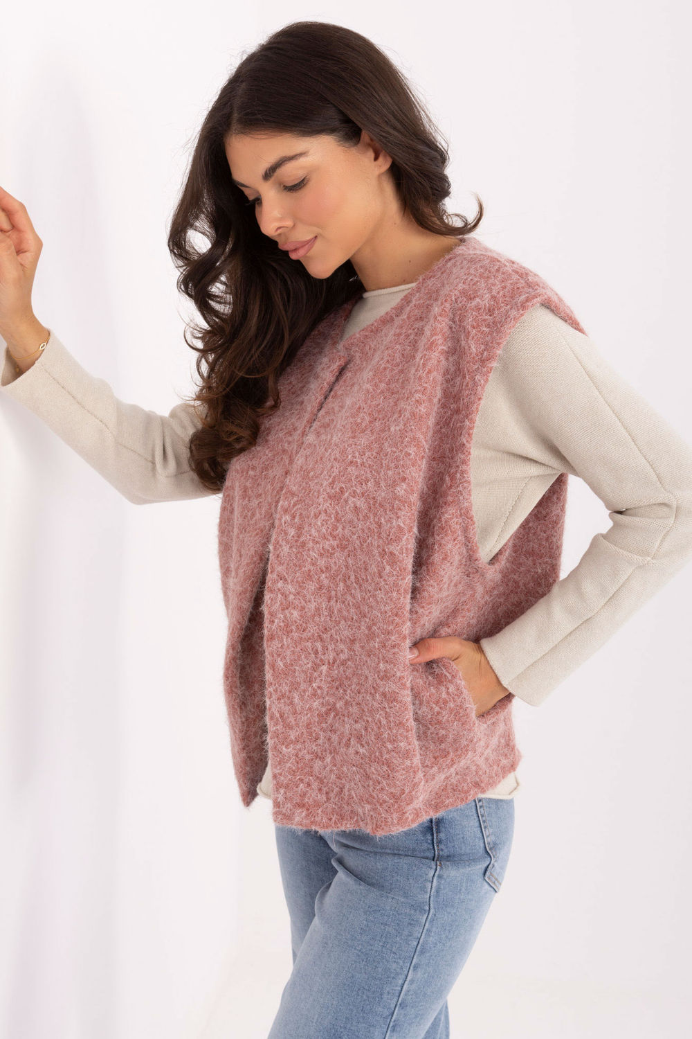 Kamizelka Model IT-KZ-FL9622.29P Dark Pink - Rue Paris - obrazek 2