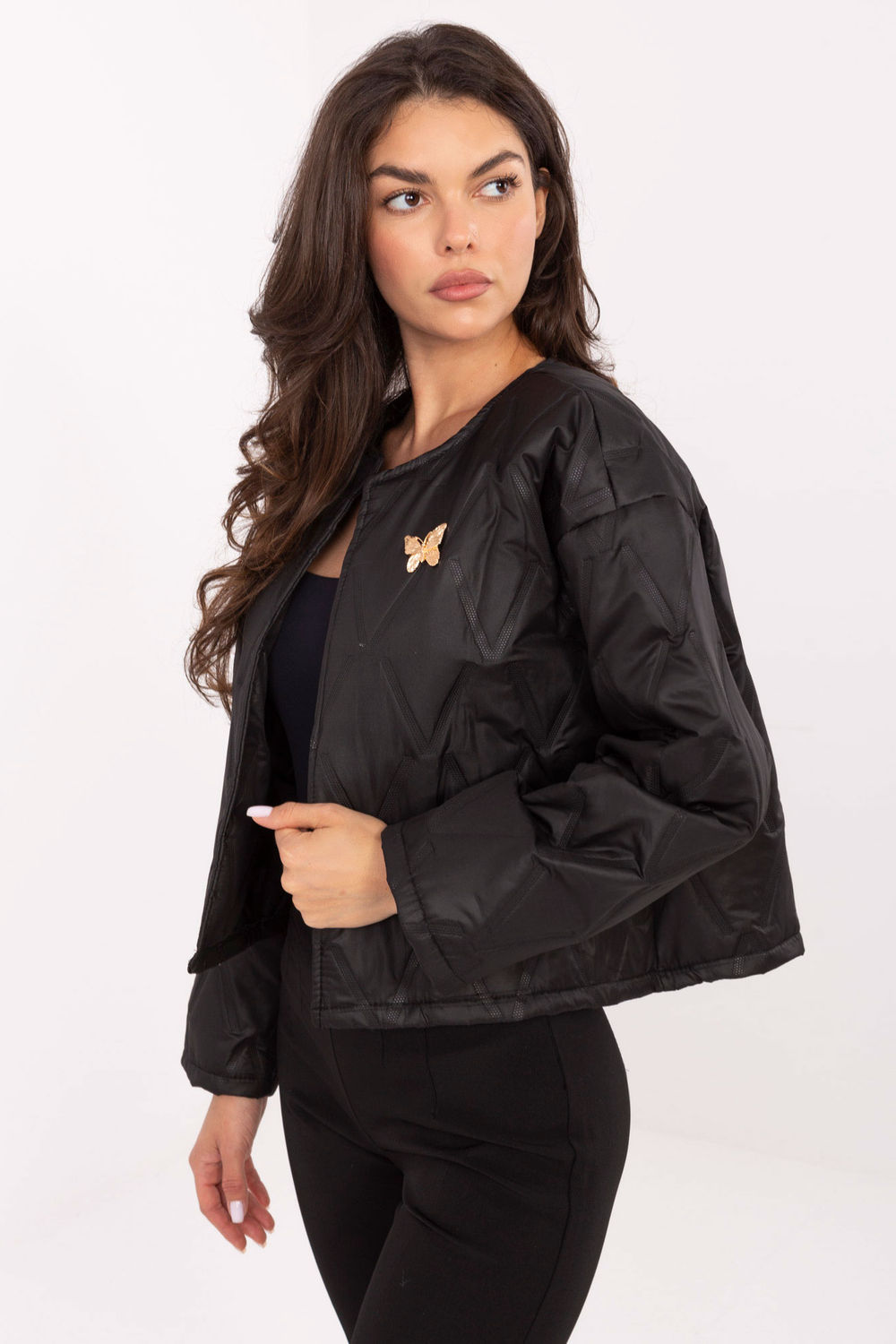 Kurtka Damska Model IT-KR-FL8357.82 Black - Rue Paris - obrazek 2