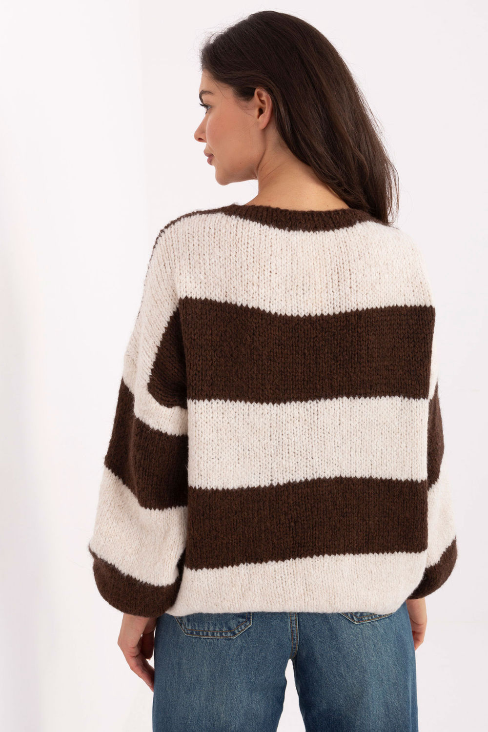 Sweter Damski Model MI-SW-0109.79 Brown - Rue Paris - obrazek 3