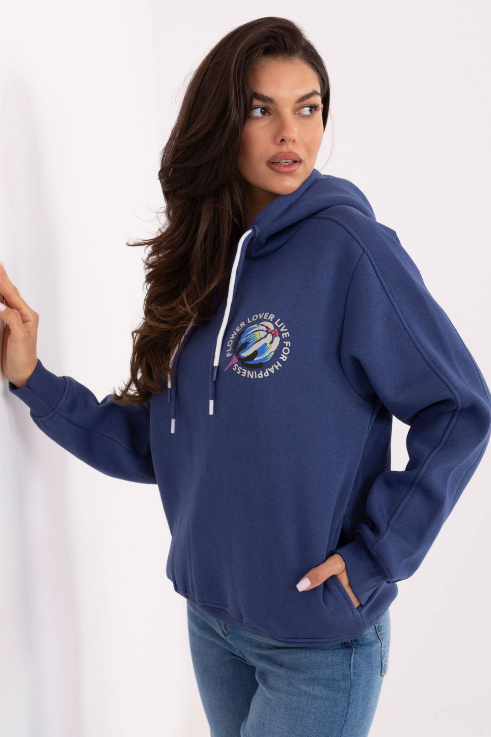 Bluza Damska Model D10600BK02784A Dark Blue - Sublevel - obrazek 2