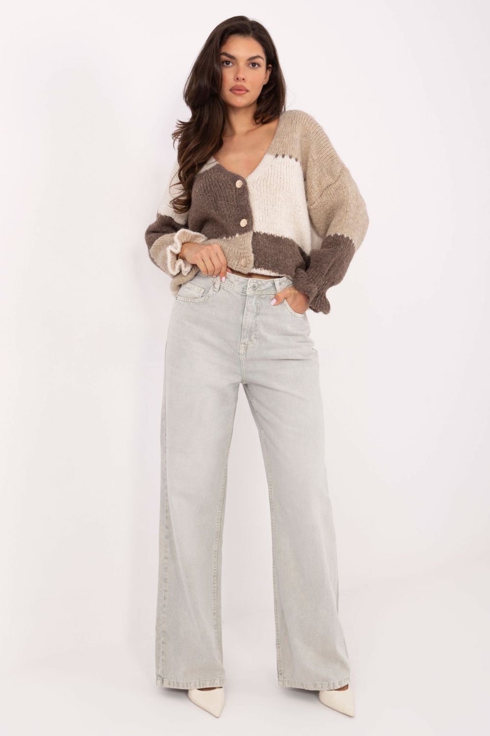 Spodnie Jeansy Damskie Model D80028BB62487A1 Light Grey - Sublevel - obrazek 3
