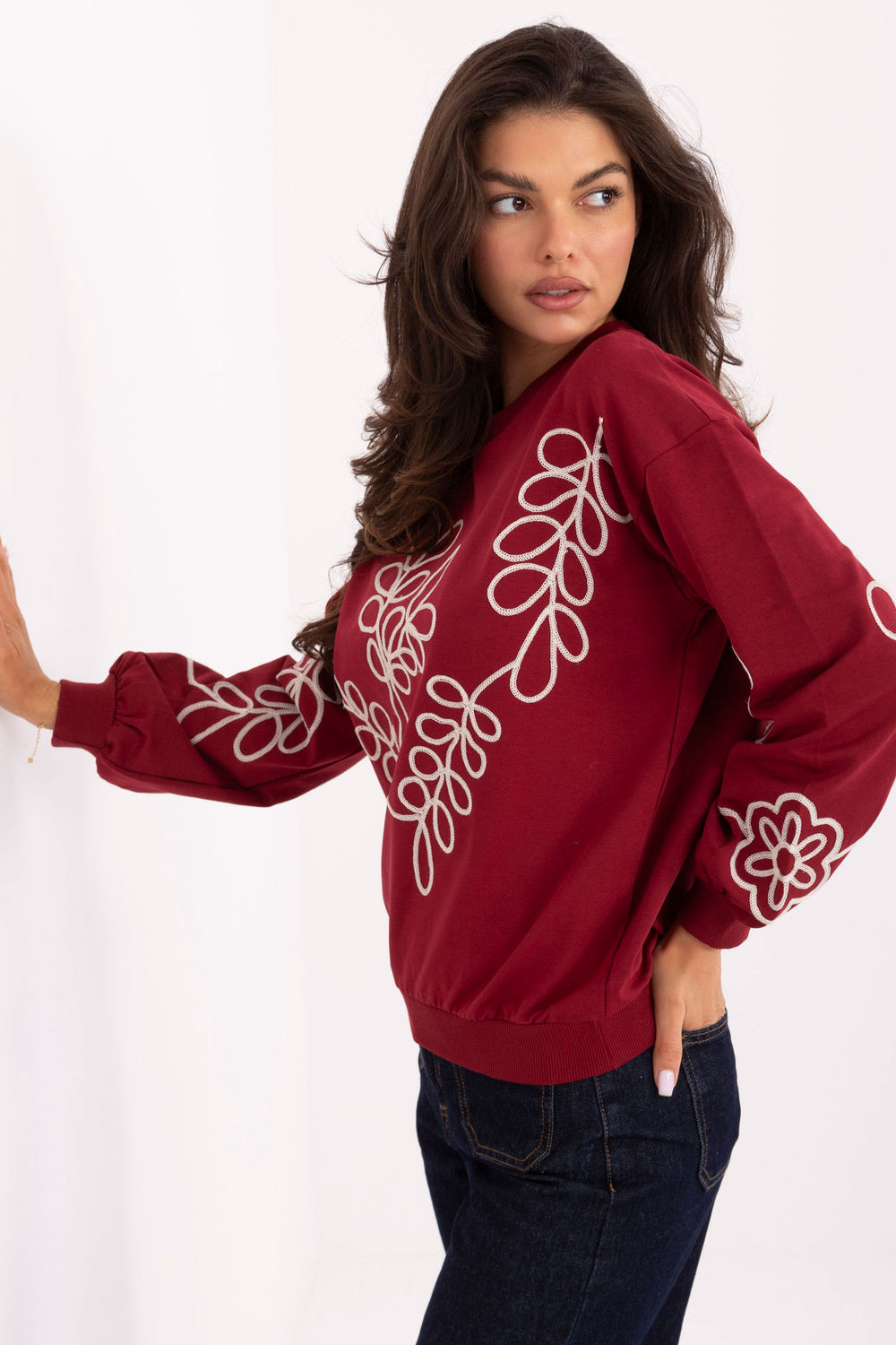 Bluza Damska Model RV-BZ-A175.02 Bordo - Relevance - obrazek 2