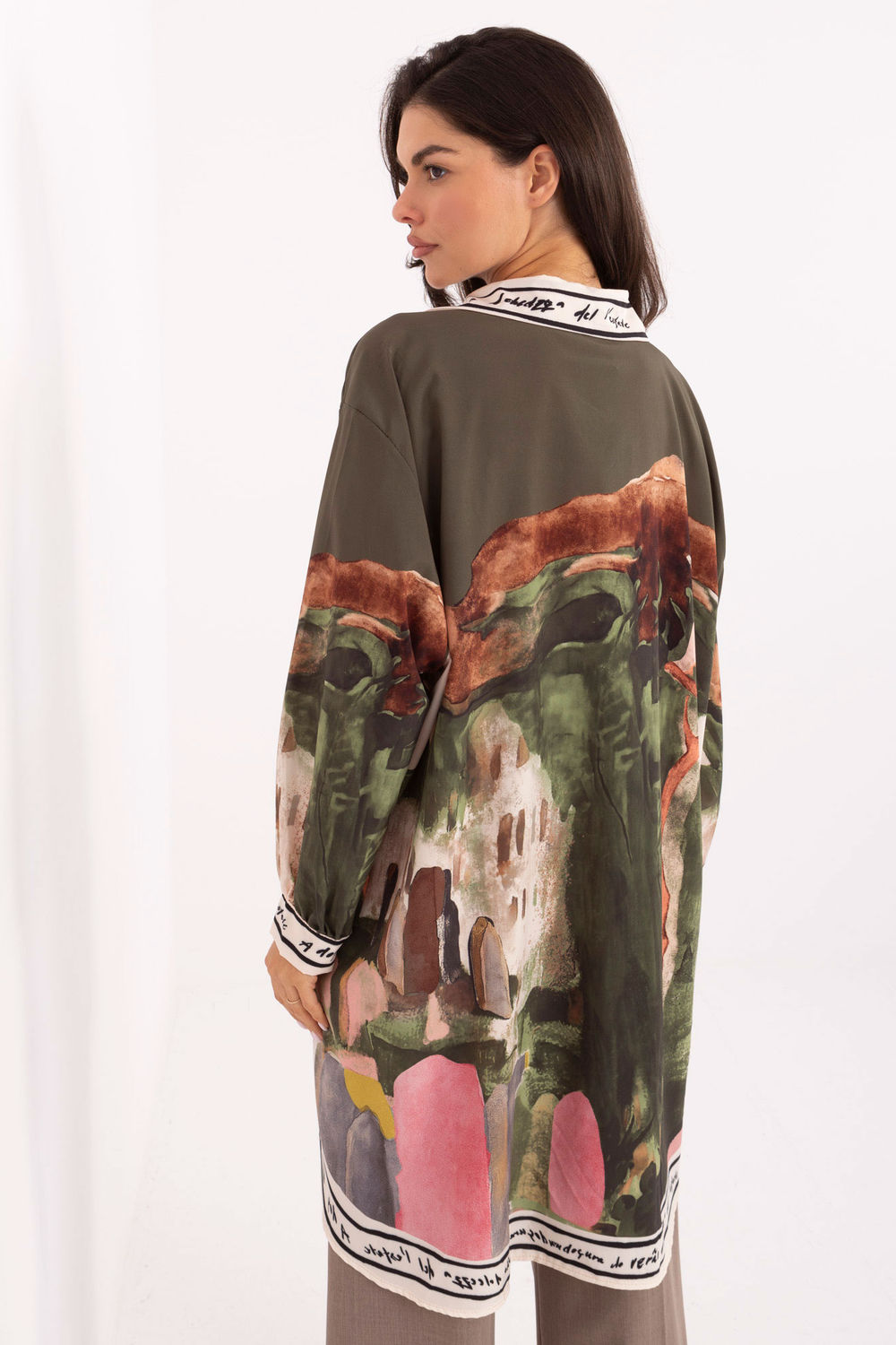 Koszula Damska Model IT-KS-18729.12 Khaki - Rue Paris - obrazek 3