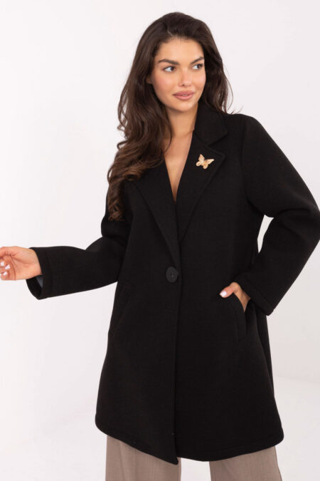 Płaszcz Damski Model IT-PL-FL8153.60 Black - Rue Paris