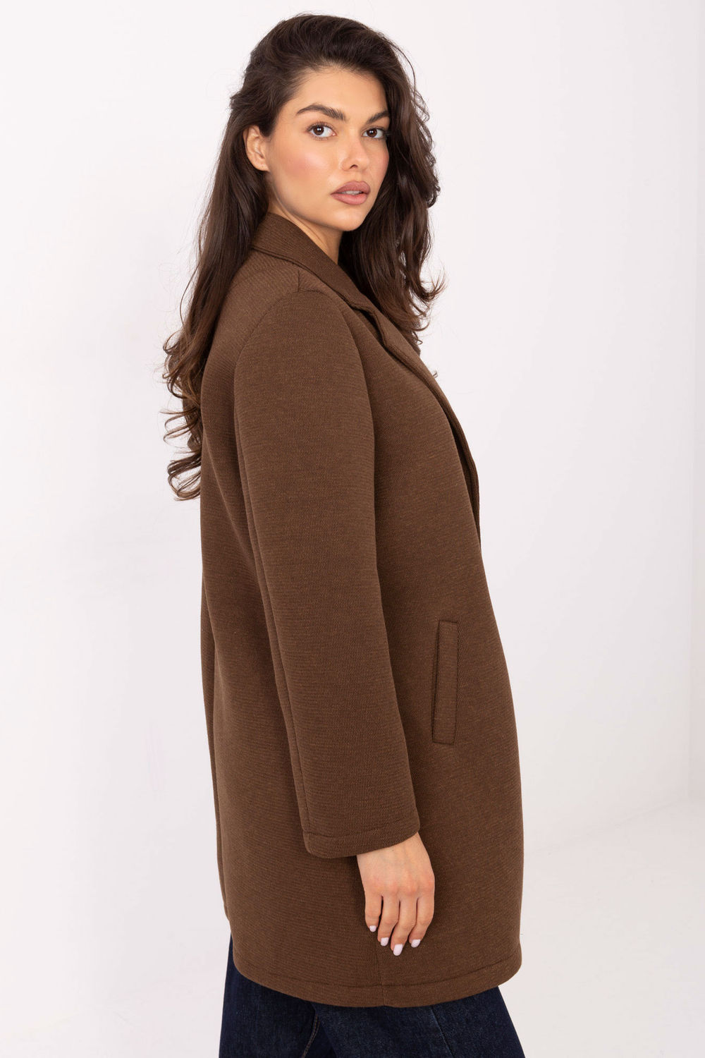 Płaszcz Damski Model IT-PL-FL8153.60 Brown - Rue Paris - obrazek 2