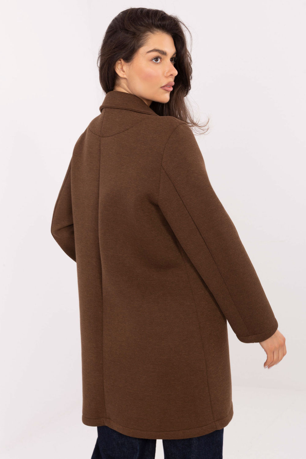 Płaszcz Damski Model IT-PL-FL8153.60 Brown - Rue Paris - obrazek 3