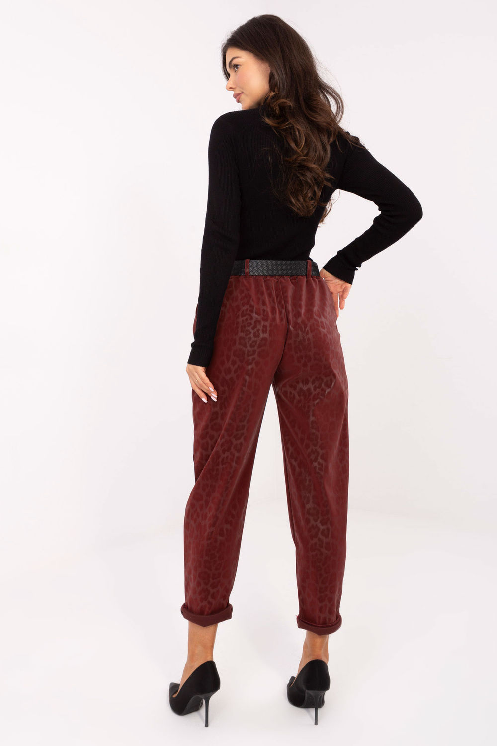 Spodnie Damskie Model IT-SP-242976.29P Bordo - Italy Moda - obrazek 3