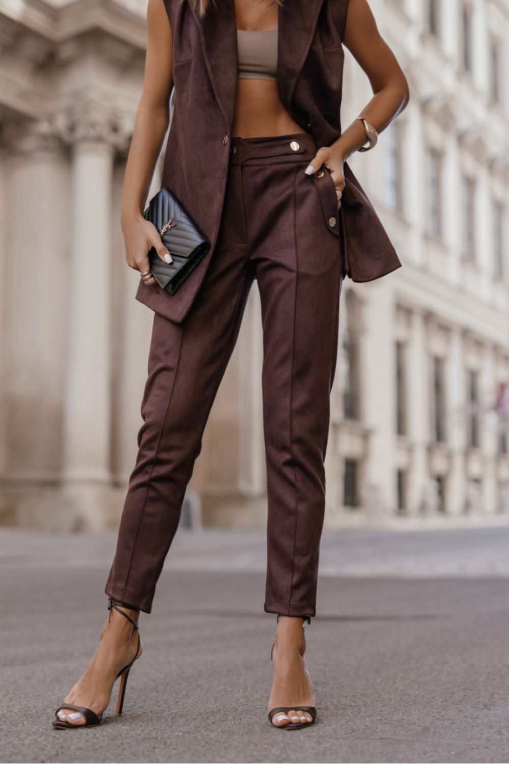 Spodnie Damskie Model Kiara 386128346 Brown - LaBalancia