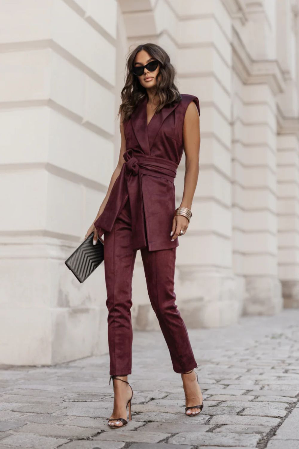 Spodnie Damskie Model Kiara 386128515 Bordo - LaBalancia - obrazek 3