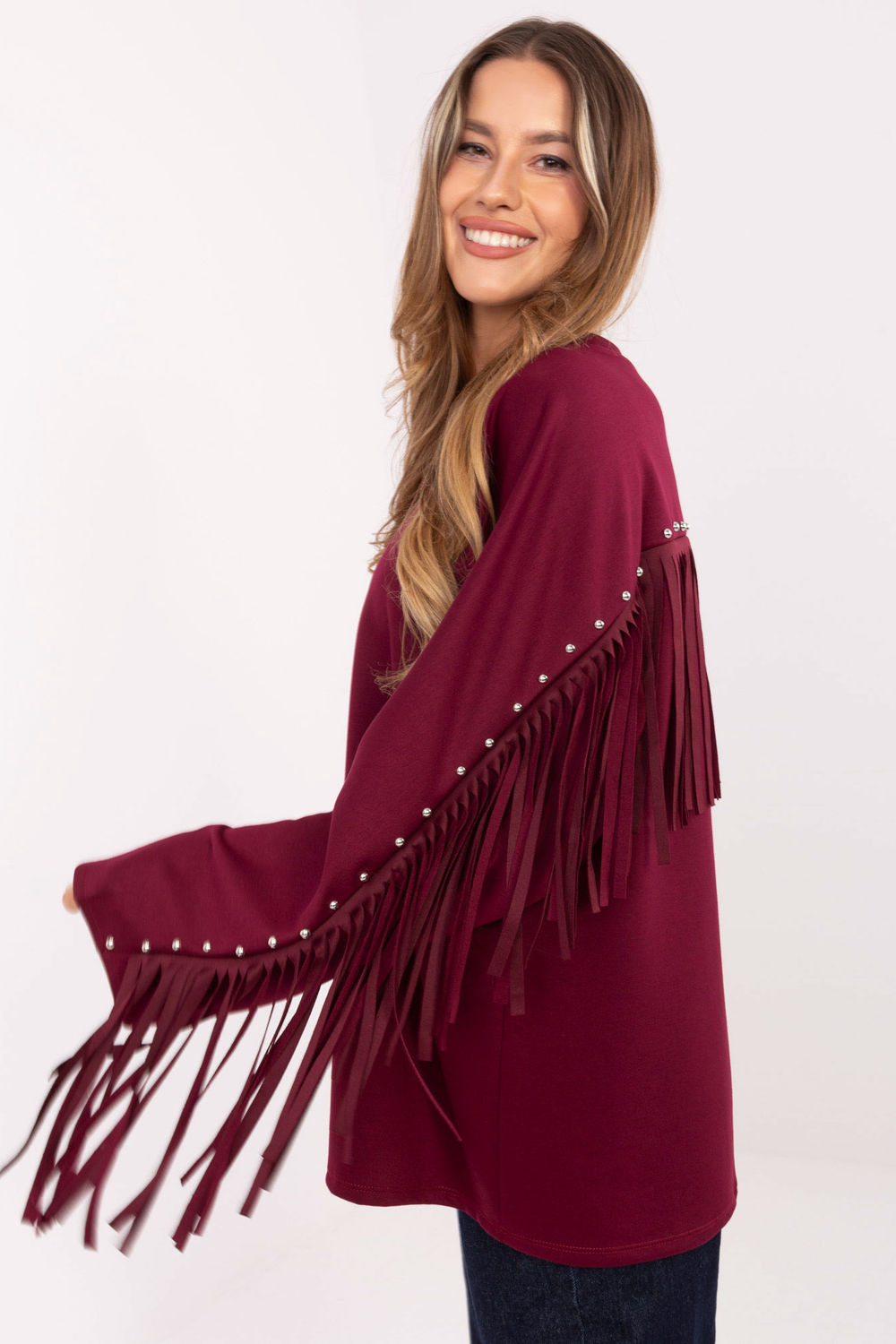 Bluza Damska Model IT-BZ-21695.10 Bordo - Factory Price - obrazek 2