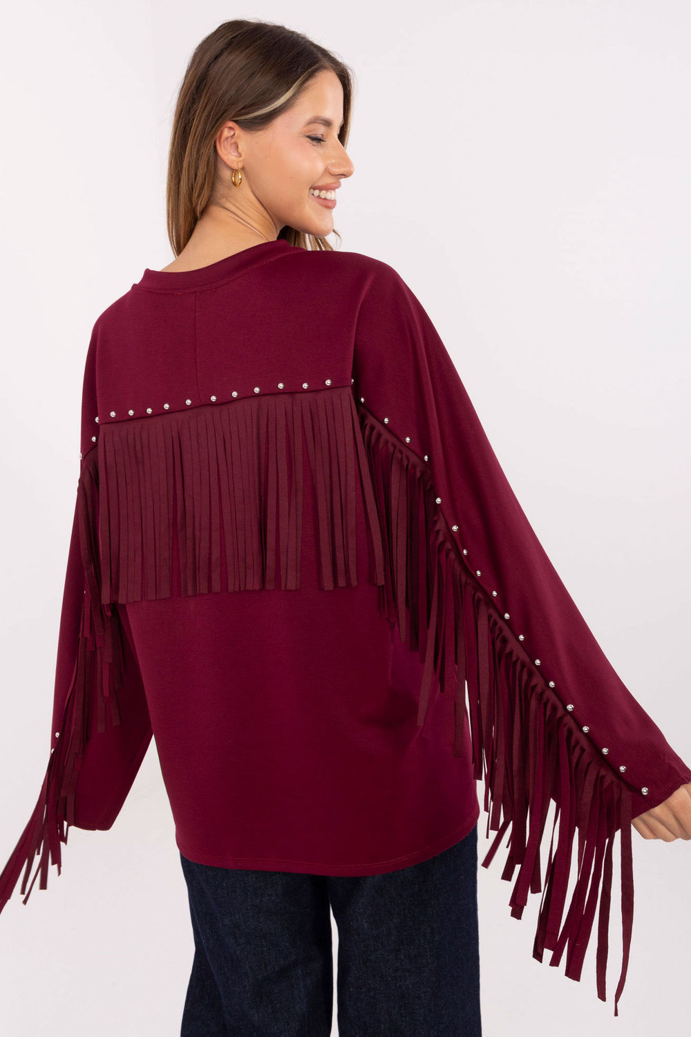 Bluza Damska Model IT-BZ-21695.10 Bordo - Factory Price - obrazek 3