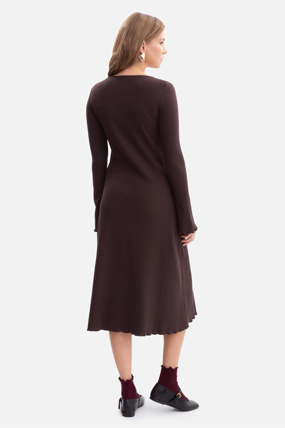 Sukienka Model B308 Gorzka Czekolada - BeWear - obrazek 2