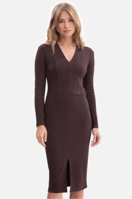 Sukienka Model B307 Gorzka Czekolada - BeWear