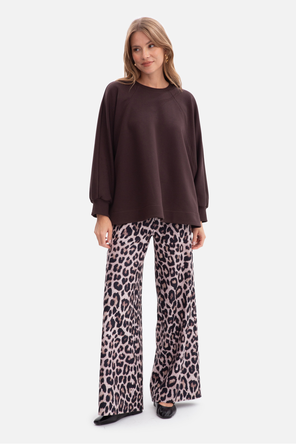 Bluza Damska Model B306 Gorzka Czekolada - BeWear - obrazek 2
