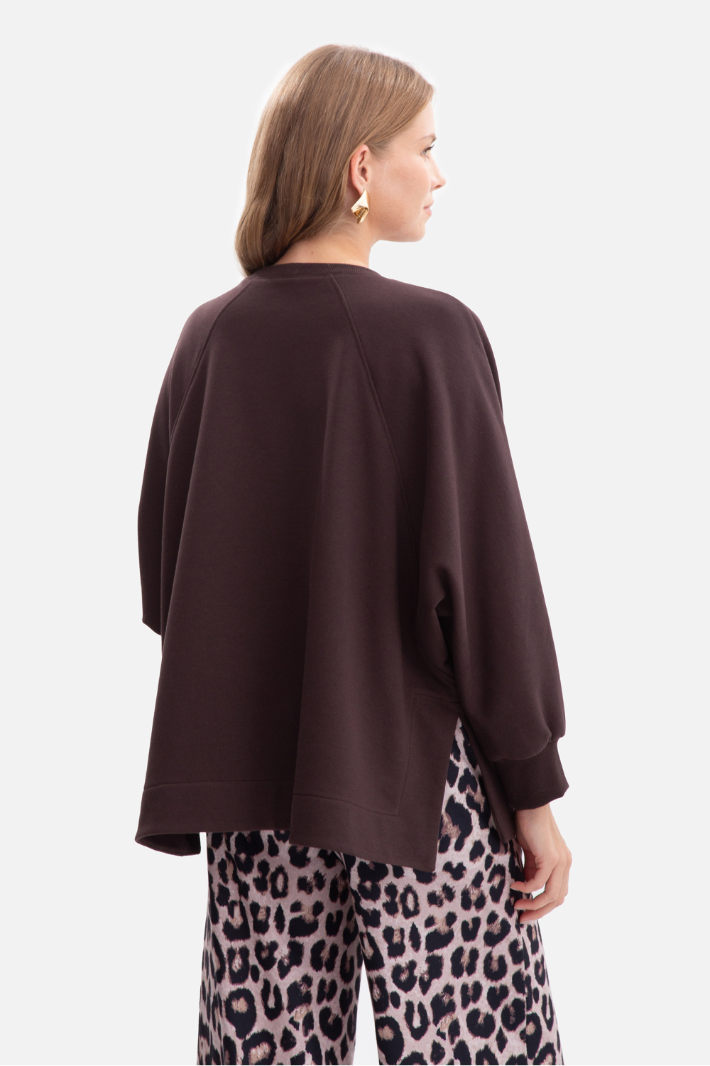 Bluza Damska Model B306 Gorzka Czekolada - BeWear - obrazek 3