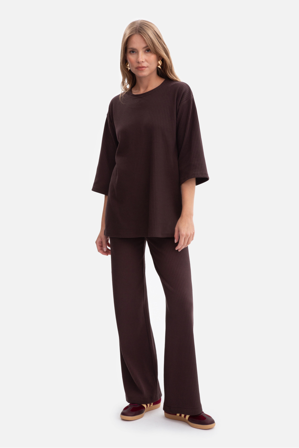 Bluzka Model B301 Gorzka Czekolada - BeWear - obrazek 2
