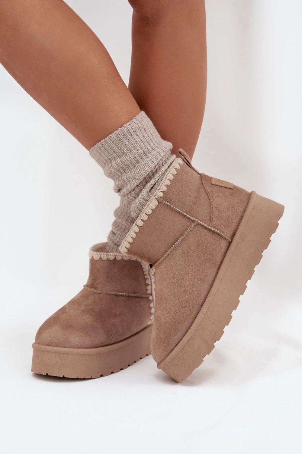 Śniegowce Model Big Star SS274129 Beige - Step in style - obrazek 3