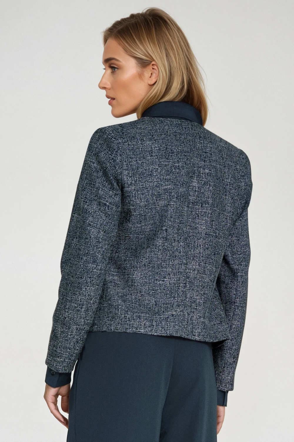 Żakiet typu chanel Z85 Navy - Nife - obrazek 3