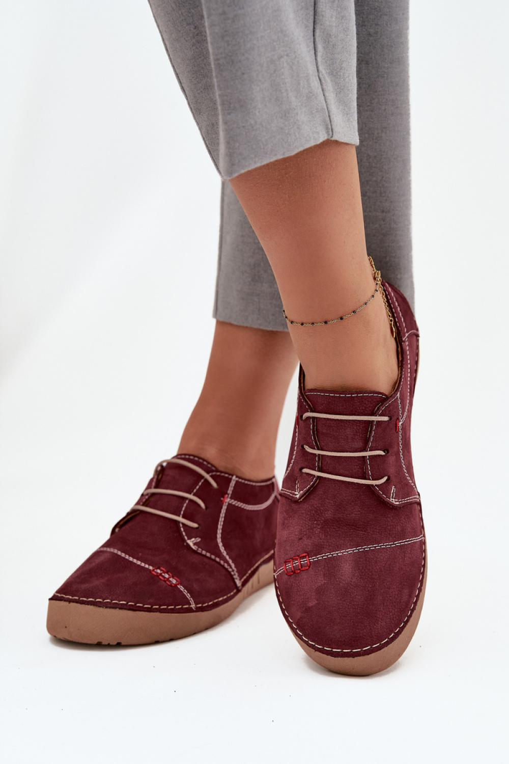 Półbuty Model Artiker 57C2111 Bordo - Step in style - obrazek 3