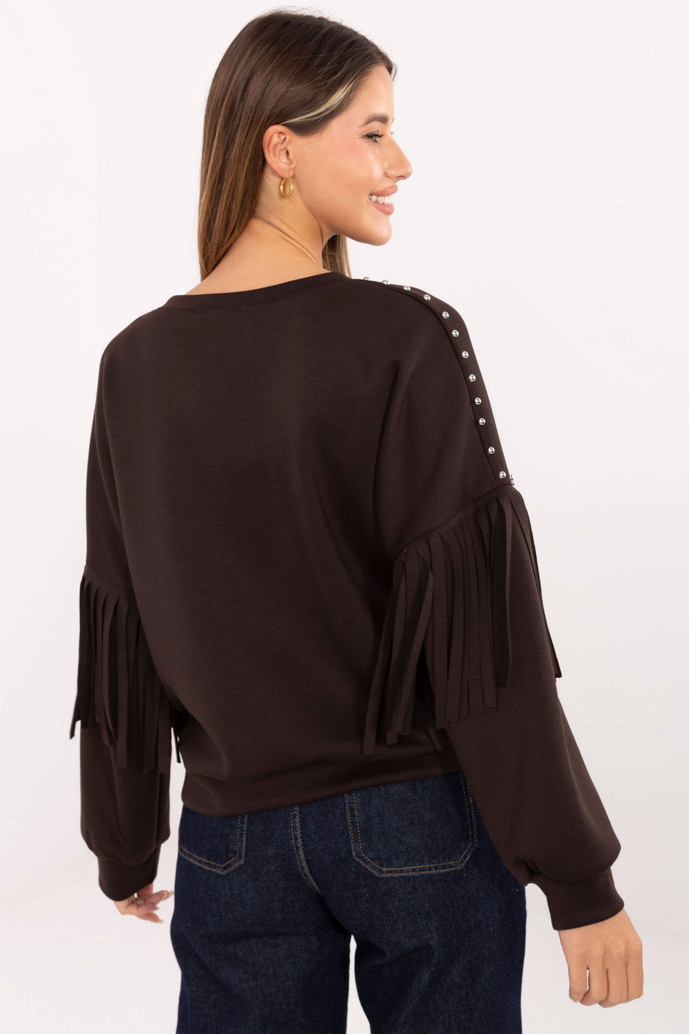 Bluza Damska Model IT-BL-21731.85 Dark Brown - Rue Paris - obrazek 3