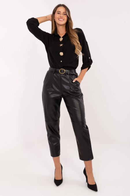 Spodnie Damskie Model IT-SP-FL8576.06P Black - Rue Paris