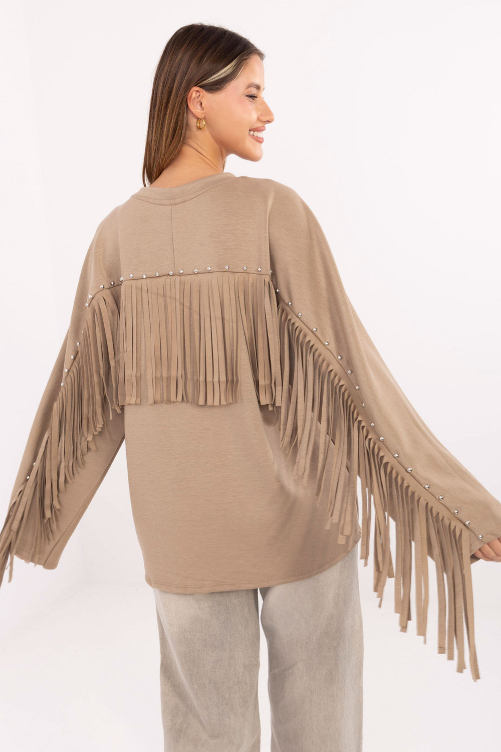 Bluza Damska Model IT-BZ-21695.10 Dark Beige - Factory Price - obrazek 3