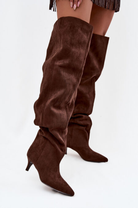 Kozaki Model Ysolienne 3307 Czekolada Zamsz - Step in style