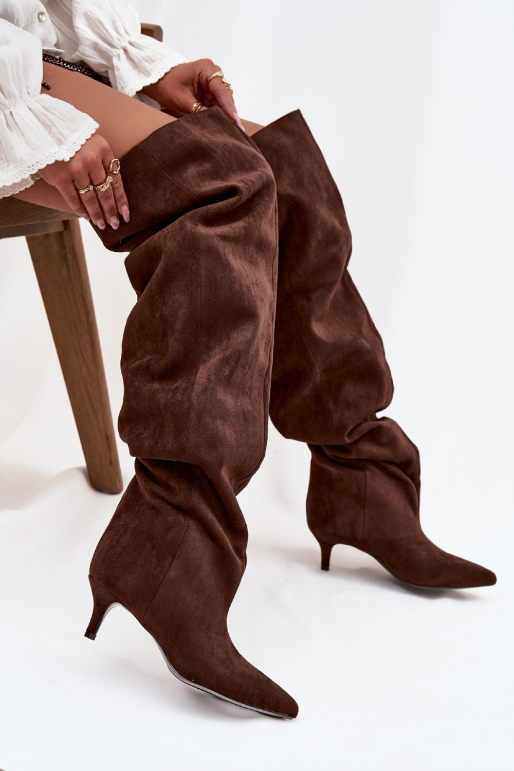 Kozaki Model Ysolienne 3307 Czekolada Zamsz - Step in style - obrazek 3