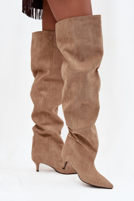 Kozaki Model Ysolienne 3307 Beige Zamsz - Step in style
