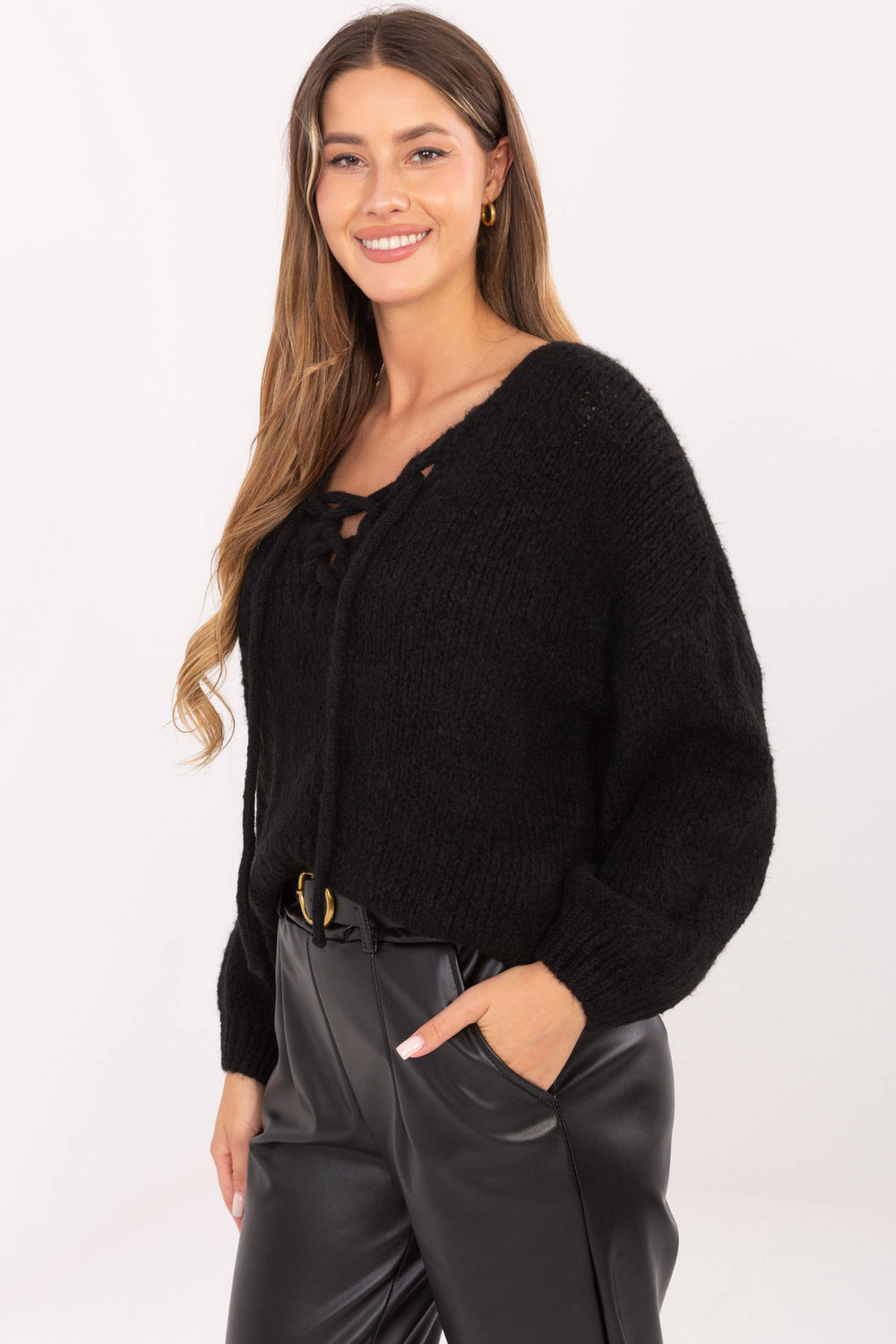 Sweter Damski Model MI-SW-0919.18 Black - Italy Moda - obrazek 2