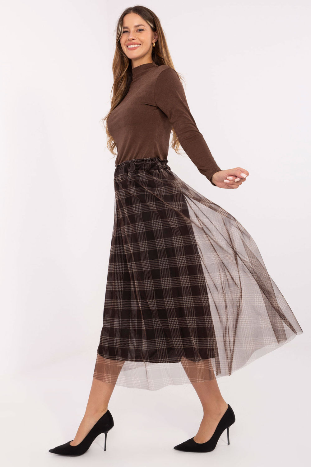 Spódnica Model MI-SD-271329-2.02 Brown - Italy Moda - obrazek 2