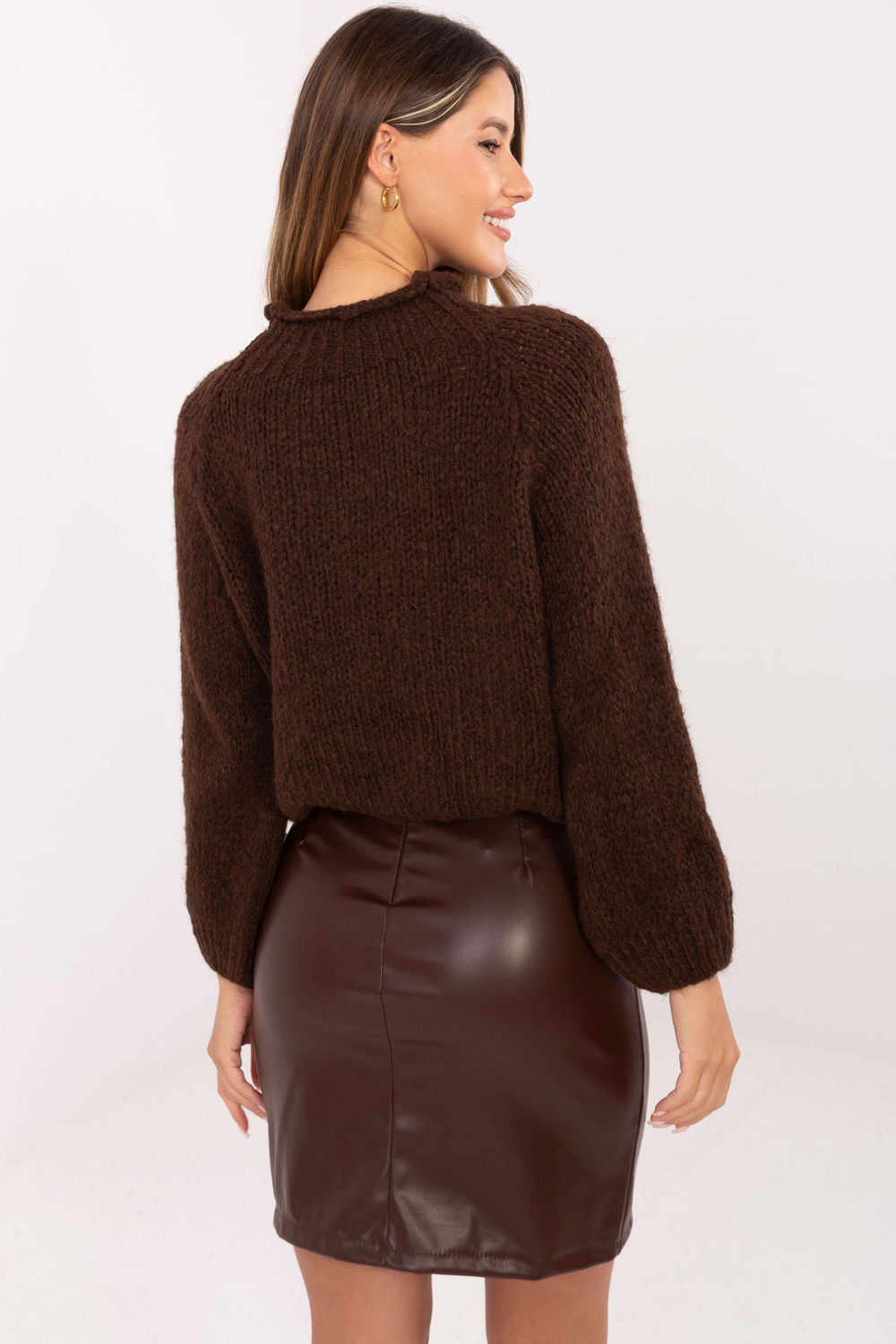 Sweter Damski Model MI-SW-1311.31 Brown - Italy Moda - obrazek 3
