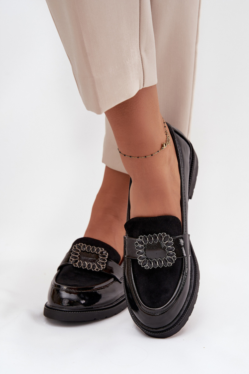 Mokasyny Model S.Barski HY52-546 Black - Step in style - obrazek 3