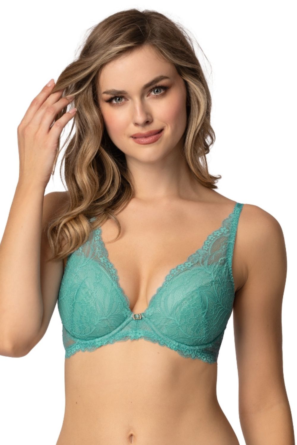 Biustonosz push up Biustonosz Push-up Model Eternal M-4028/11/1 Turkus - Mat - obrazek 3