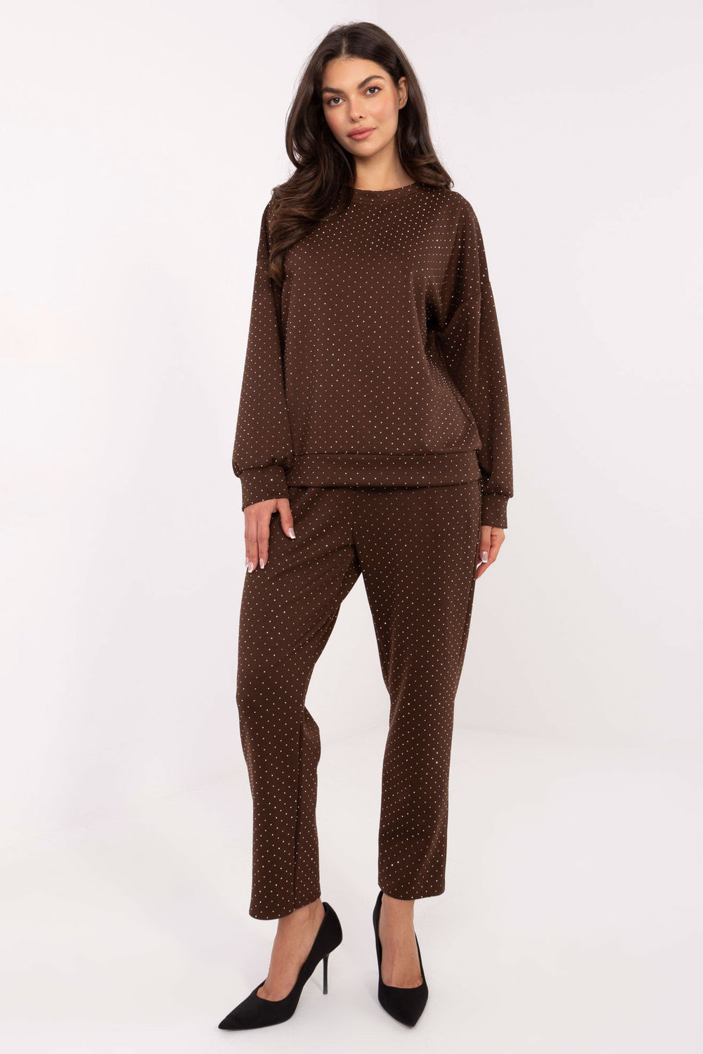 Spodnie Komplet Model IT-KMPL-21718.27P Brown - Rue Paris