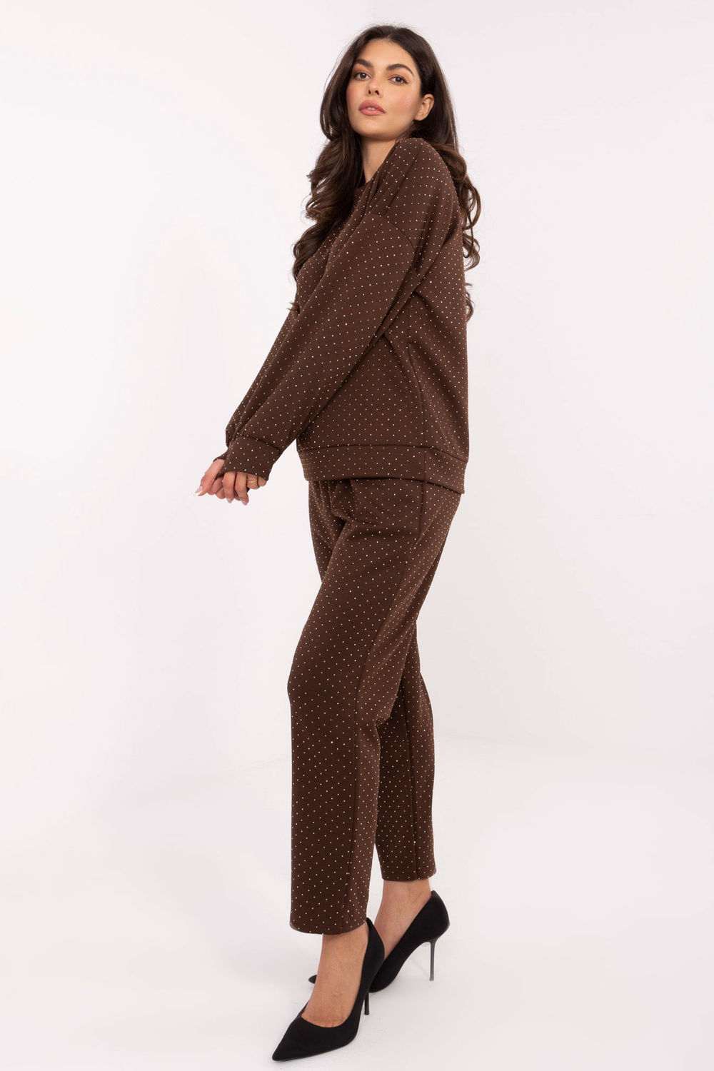 Spodnie Komplet Model IT-KMPL-21718.27P Brown - Rue Paris - obrazek 2