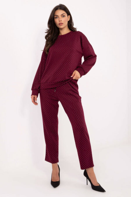 Spodnie Komplet Model IT-KMPL-21718.27P Bordo - Rue Paris