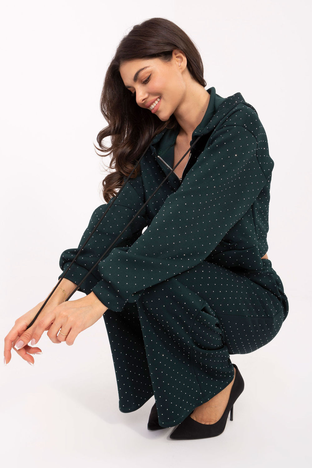 Spodnie Komplet Model IT-KMPL-21709.18 Dark Green - Rue Paris - obrazek 4